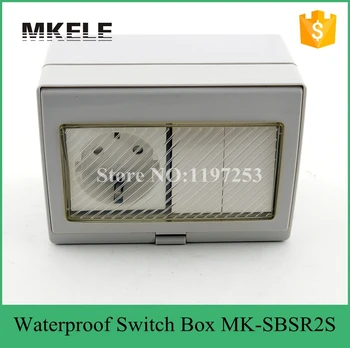 MK-SBSR2S hot sale 16A 250V rainproof outdoor wall mount switch box, 2 Gang mini waterproof push button switch with socket 
MK-SBSR2S hot sale 16A 250V rainproof outdoor wall mount switch box, 2 Gang mini waterproof push button switch with socket