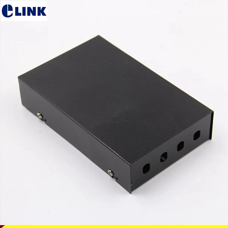 

5pcs 4 cores FTTH FC blank terminal box SPCC 4 port SC fiber optic patch panel FTTX distribution box black ELINK 0.6mm Thickness