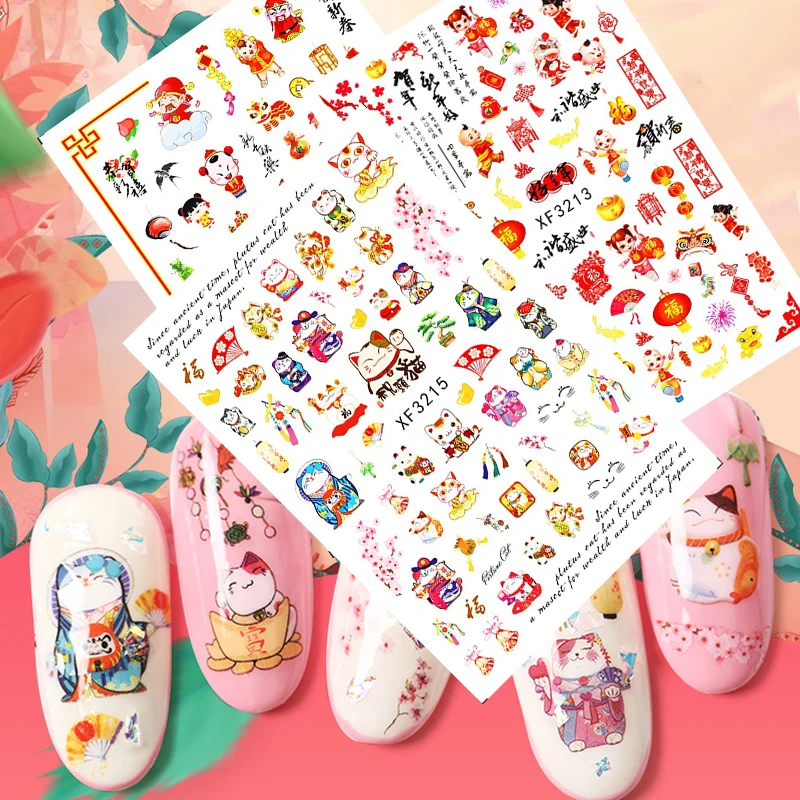 DIY Chinese New Year Nail Stickers Self Adhesive Japanese Decals Tips Leopard Spring Lavender Nail Art Flower Stickers For Nails
DIY Chinese New Year Nail Stickers Self Adhesive Japanese Decals Tips Leopard Spring Lavender Nail Art Flower Stickers For Nails