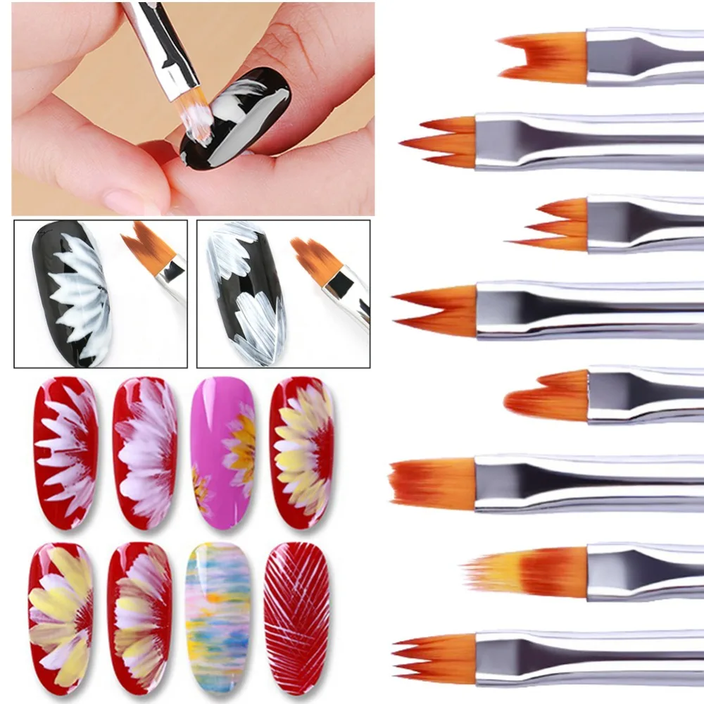 1PCS Gradient Acrylic Painting Brush UV Gel Flower Drawing Pen Black Handle Manicure Nail Art Tool 8 Patterns optional #279831
1PCS Gradient Acrylic Painting Brush UV Gel Flower Drawing Pen Black Handle Manicure Nail Art Tool 8 Patterns optional #279831