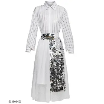 European style 2019 New arrivals summer Spring fashion women clothes striped blouse + patchwork skirt casual suit T3330
European style 2019 New arrivals summer Spring fashion women clothes striped blouse + patchwork skirt casual suit T3330