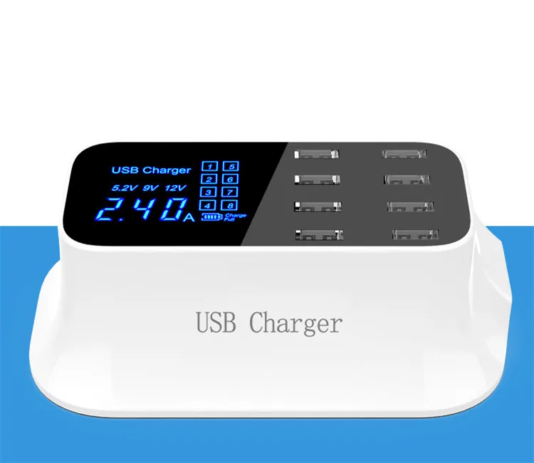 Универсальное умное зарядное USB-устройство с 8 портами док-станция со светодиодным дисплеем
Универсальное умное зарядное USB-устройство с 8 портами док-станция со светодиодным дисплеем