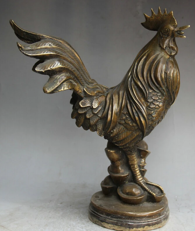 song voge gem S6025 16" Chinese Copper Folk Wealth Money Zodiac Year Rooster Cock Statue sculpture
song voge gem S6025 16" Chinese Copper Folk Wealth Money Zodiac Year Rooster Cock Statue sculpture