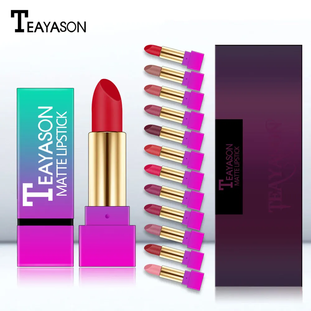 TEAYASON 12pcs/set nude matte lipstick for lips waterproof long lasting lip makeup velvet red tint lipstick make up kits AM054
TEAYASON 12pcs/set nude matte lipstick for lips waterproof long lasting lip makeup velvet red tint lipstick make up kits AM054
