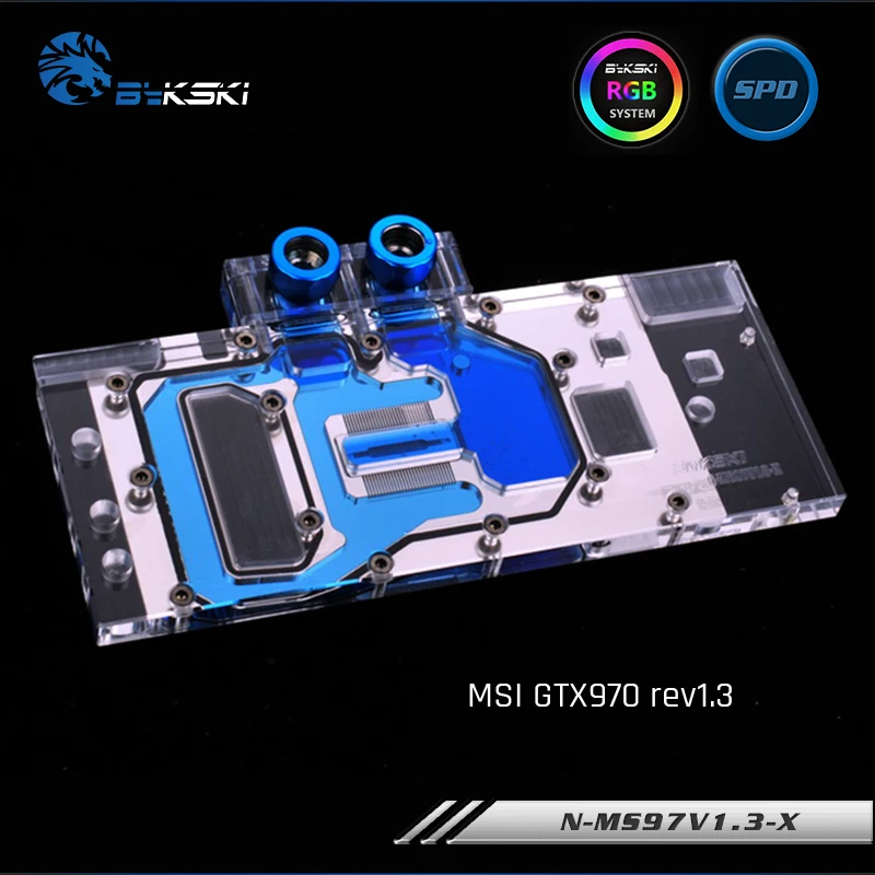 Bykski N-MS97V1.3-X Full Cover Graphics Card Water Cooling Block RGB/RBW for MSI GTX970 Gaming 4GD5 v1.3 | Компьютеры и офис