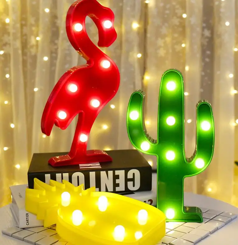 Cute LED Flamingo Unicorn Night Lights Marquee Sign Pineapple Cactus Star Luminary Wall Lamp Cartoon Animal Decor Lighting Gifts
Cute LED Flamingo Unicorn Night Lights Marquee Sign Pineapple Cactus Star Luminary Wall Lamp Cartoon Animal Decor Lighting Gifts