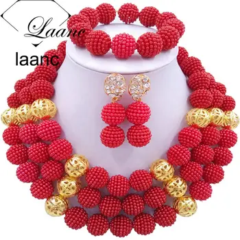 Laanc Black Women Nigerian Wedding Party African Jewelry Set Red Simulated Pearl Necklace and Earrings Bracelet AL634
Laanc Black Women Nigerian Wedding Party African Jewelry Set Red Simulated Pearl Necklace and Earrings Bracelet AL634