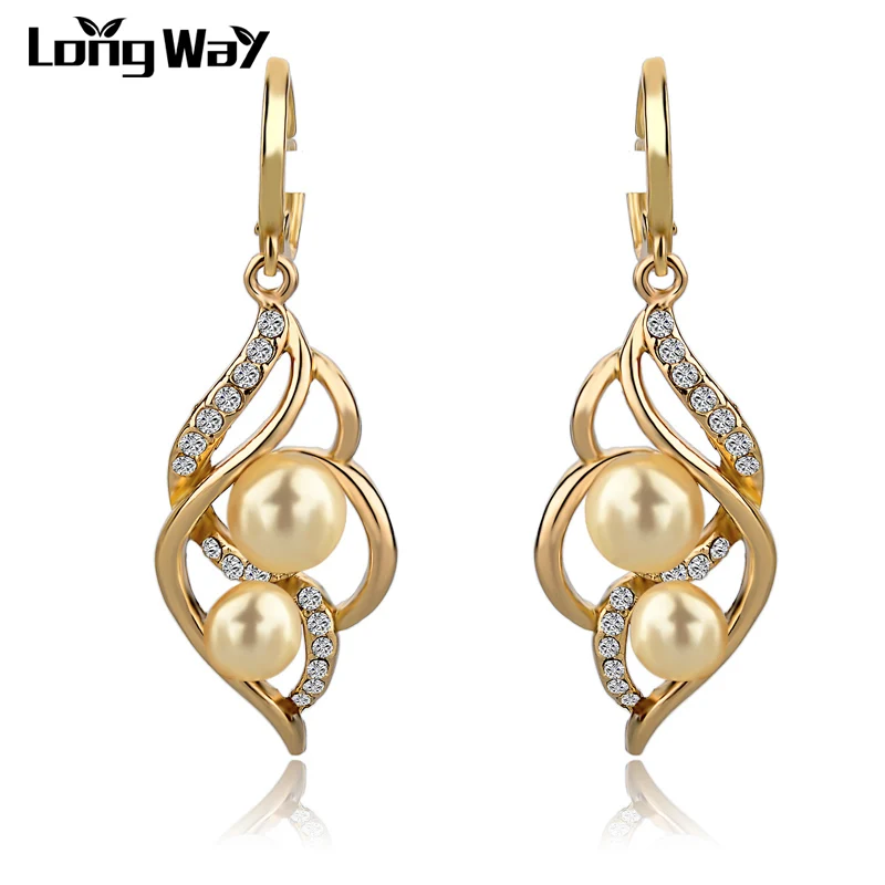 LongWay Wedding Charm Earrings For Women With simulated Pearl Drop Earring Gold color Dangle Earrings Jewelry Gift SER140229
LongWay Wedding Charm Earrings For Women With simulated Pearl Drop Earring Gold color Dangle Earrings Jewelry Gift SER140229