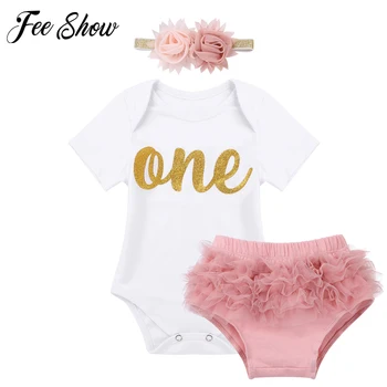 Infant Baby Girls Glitter One 1st Birthday Outfit Short Sleeves Romper with Bloomers Headband Set for Newborns Photography Party
Infant Baby Girls Glitter One 1st Birthday Outfit Short Sleeves Romper with Bloomers Headband Set for Newborns Photography Party