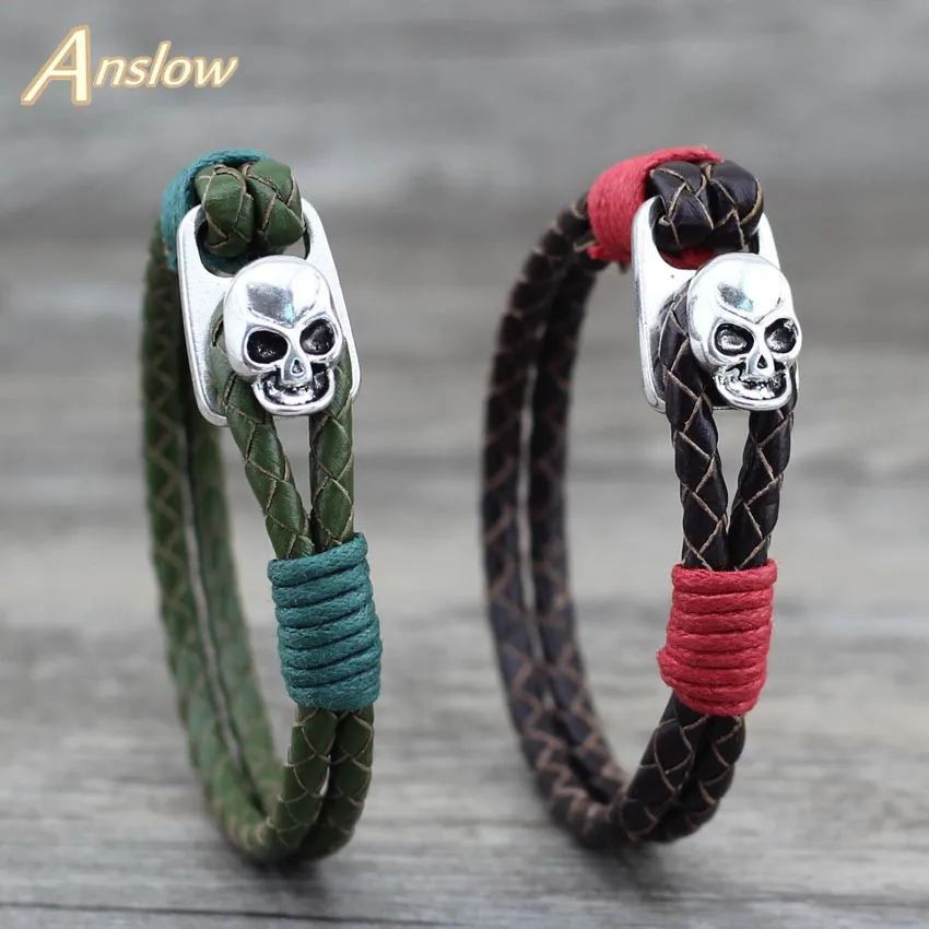 Anslow Classic Punk Rock Skull Head Skeleton Unisex Mens Women Genuine Wristband Leather Bracelet Gift LOW0344LB 
Anslow Classic Punk Rock Skull Head Skeleton Unisex Mens Women Genuine Wristband Leather Bracelet Gift LOW0344LB