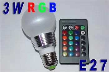 High qulity RGB LED Lamp 3W AC110/240V E27 led Bulb Light with Remote Control multiple colour led lighting Home Party decoration
High qulity RGB LED Lamp 3W AC110/240V E27 led Bulb Light with Remote Control multiple colour led lighting Home Party decoration