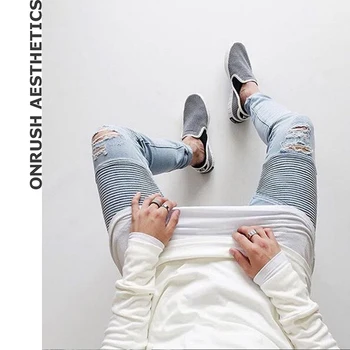 OA Europe and America Youth Thin Slim Fit Men's Denim Jeans Skinny-cut Solid Color New Pencil Pants With Rips For Male
OA Europe and America Youth Thin Slim Fit Men's Denim Jeans Skinny-cut Solid Color New Pencil Pants With Rips For Male