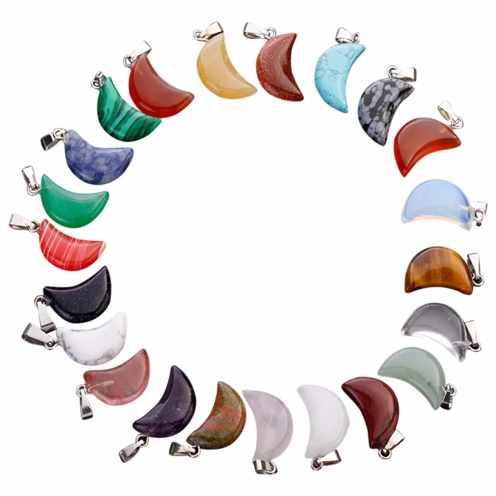 Wholesale 50pcs/lot Moon Shape Pendants Quartz Crystal Crescent Pendant Stone Charms for Necklace Earrings Jewelry Making
Wholesale 50pcs/lot Moon Shape Pendants Quartz Crystal Crescent Pendant Stone Charms for Necklace Earrings Jewelry Making