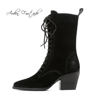 Arden Furtado 2018 winter autumn fashion women's shoes lace up chunky heels pointed toe 7cm zipper mid calf ankle boots ladies
Arden Furtado 2018 winter autumn fashion women's shoes lace up chunky heels pointed toe 7cm zipper mid calf ankle boots ladies