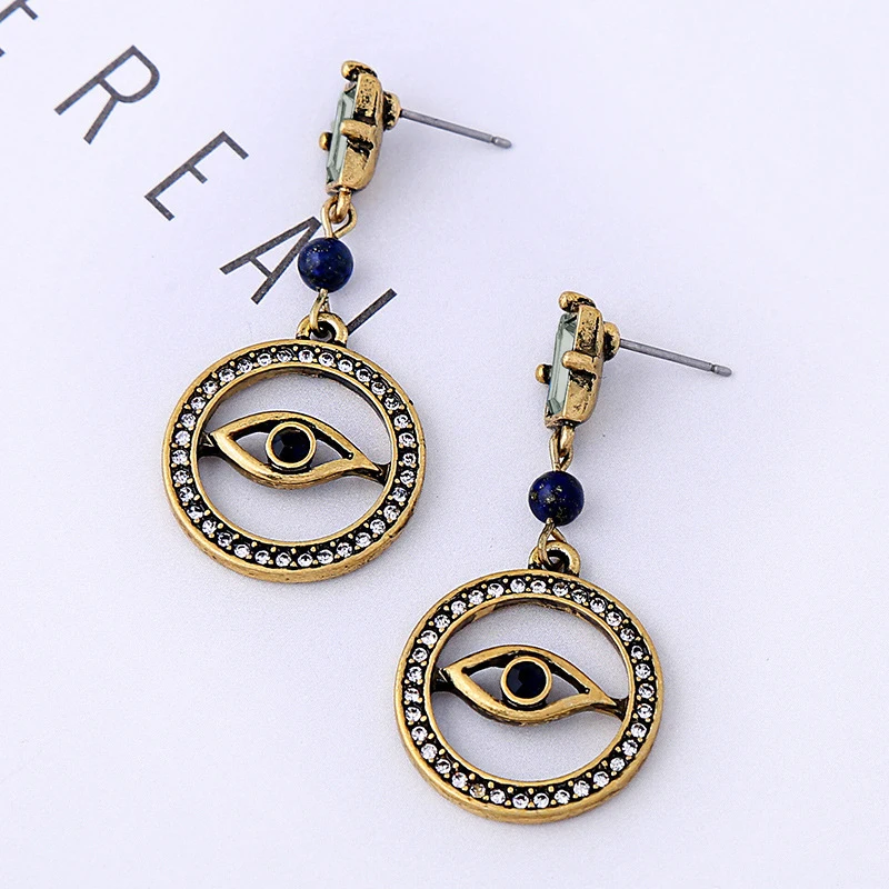 Retro Sen Simple Geometric Earrings Crystal Blue Beads Round Demon Eye Personalized Earrings Europe and America Popular Jewelry
Retro Sen Simple Geometric Earrings Crystal Blue Beads Round Demon Eye Personalized Earrings Europe and America Popular Jewelry