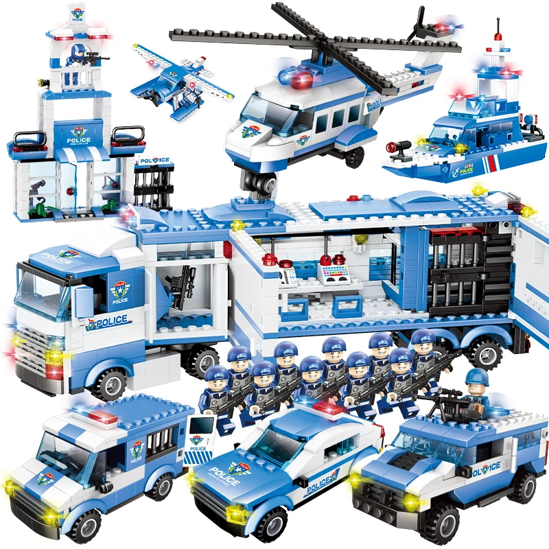 City Police Series 8 in 1/6 In 1 Vehicle Car Helicopter Police Staction Building Blocks DIY Bricks Legoed Toys
City Police Series 8 in 1/6 In 1 Vehicle Car Helicopter Police Staction Building Blocks DIY Bricks Legoed Toys