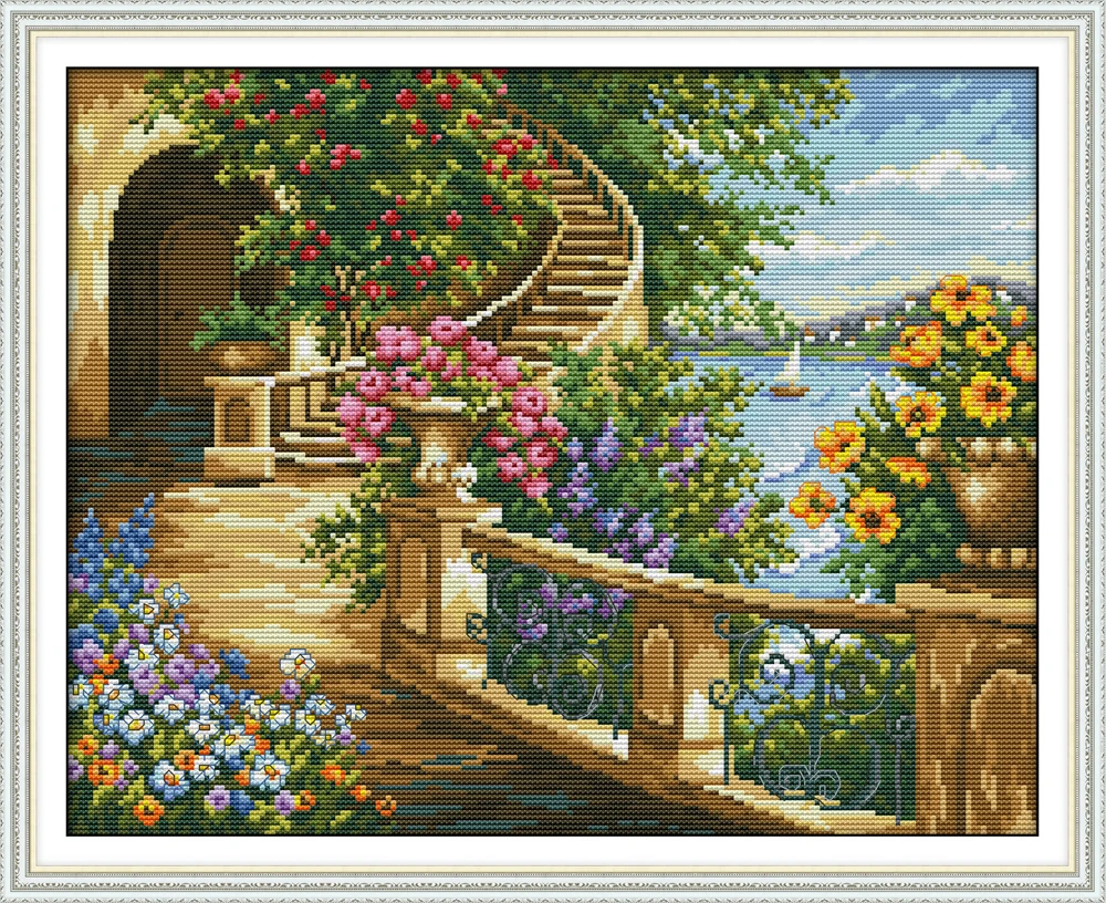 Spring balcony cross stitch kit aida 14ct 11ct count print canvas cross stitches needlework embroidery DIY handmade
Spring balcony cross stitch kit aida 14ct 11ct count print canvas cross stitches needlework embroidery DIY handmade