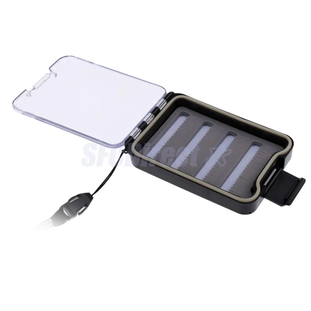 ABS Plastic Waterproof Fly Box Durable Fly Fishing Foam Insert Case Fishing Clear Lid Case Fishing Tackle Storage Case Holder