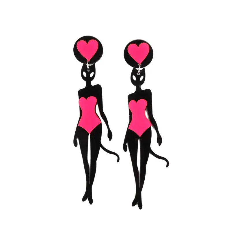 Night club bar Acrylic jewelry and accessories long pink fluorescent sexy female cat girl Earrings for women gril drop Earrings
Night club bar Acrylic jewelry and accessories long pink fluorescent sexy female cat girl Earrings for women gril drop Earrings