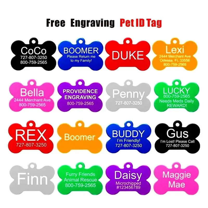 Free Engraving 38mm Pet ID Tag Dog Cat Name Tags Aluminum Collar Accessories Customized
Free Engraving 38mm Pet ID Tag Dog Cat Name Tags Aluminum Collar Accessories Customized