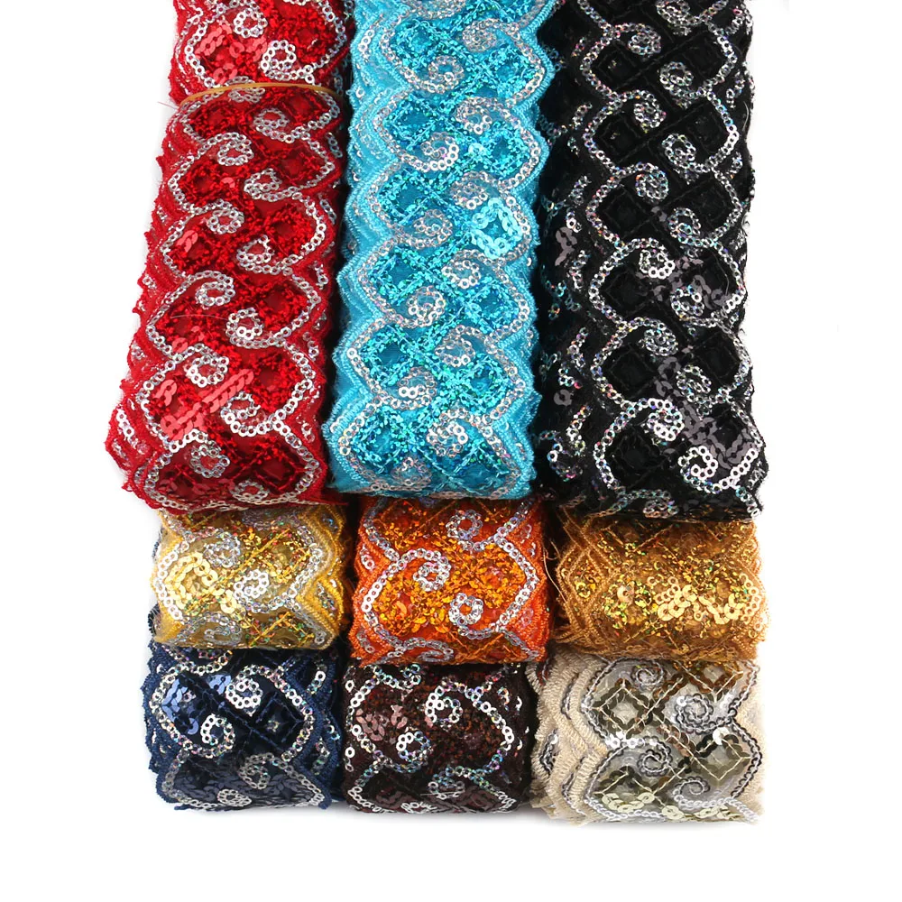 NBHB 5yards embellished Lace Applique sequins belts lace trim ribbon Sewing accessories DIY Dancing Costume Stage Garments
NBHB 5yards embellished Lace Applique sequins belts lace trim ribbon Sewing accessories DIY Dancing Costume Stage Garments