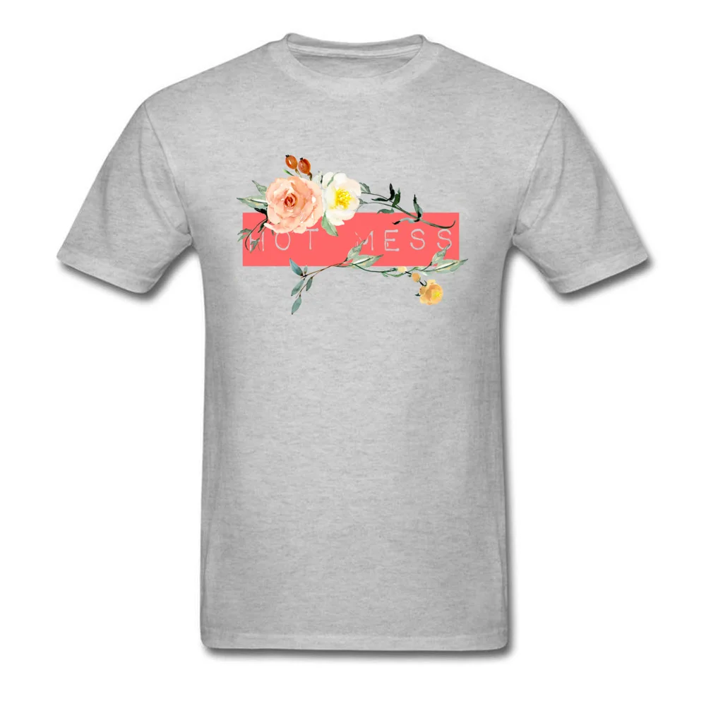 HOT MESS Round Neck Top T-shirts Summer Tops T Shirt Short Sleeve Oversized 100% Cotton Fabric comfortable Tee Shirt Custom Men HOT MESS grey