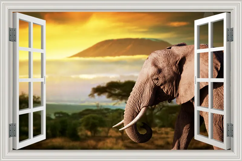 Window Frame Wall Decal Elephant African Bush Safari 3D View Vinyl Wall Sticker Wall Art Mural Peel and Stickers Room Decor
Window Frame Wall Decal Elephant African Bush Safari 3D View Vinyl Wall Sticker Wall Art Mural Peel and Stickers Room Decor