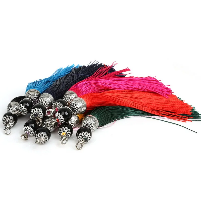 15x140mm 2pcs Mixed Color Silk Tassel Acrylic Beads Cap Charm for Bags Moblie Making Mob Straps Keychain Decorative Accessories
15x140mm 2pcs Mixed Color Silk Tassel Acrylic Beads Cap Charm for Bags Moblie Making Mob Straps Keychain Decorative Accessories