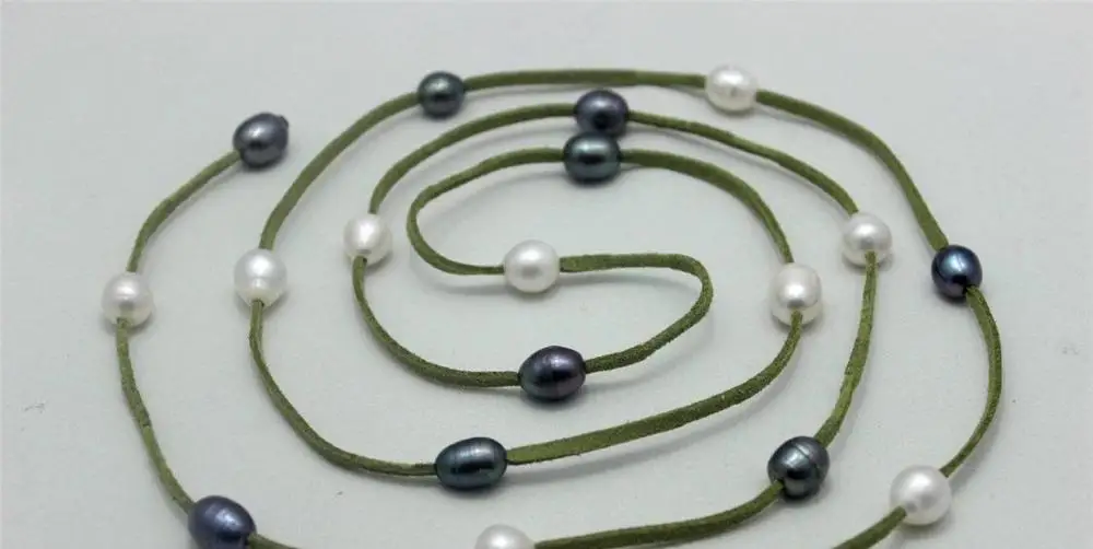 Green Leather long necklace Freshwater pearl"Handmade"No Metal Strand/String 48" a(5.18)
Green Leather long necklace Freshwater pearl"Handmade"No Metal Strand/String 48" a(5.18)