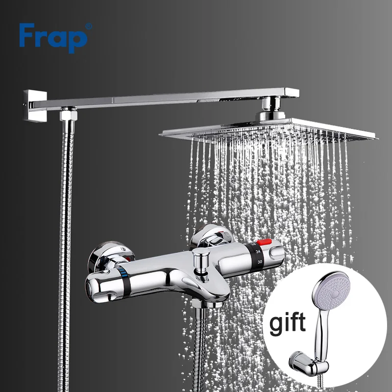 Frap 1 Set Thermostatic Faucet Head Shower Bath Faucet Cold and Hot Water Mixer F2406+F3051 Hand Shower and Hose Gifts
Frap 1 Set Thermostatic Faucet Head Shower Bath Faucet Cold and Hot Water Mixer F2406+F3051 Hand Shower and Hose Gifts