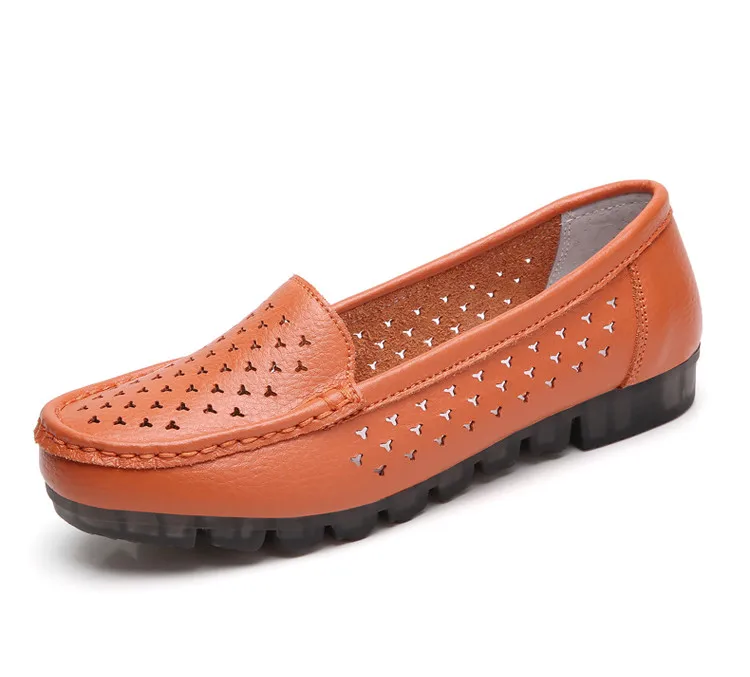 AH 201-1-2019 New Genuine Leather Cut Outs Women Summer Loafers-15
