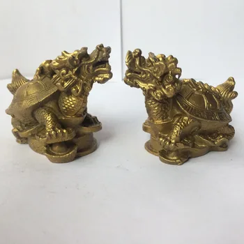 1 pair of copper brass carved trad home decoration fengshui Dragon Turtle longevity Statues metal handicraft
1 pair of copper brass carved trad home decoration fengshui Dragon Turtle longevity Statues metal handicraft