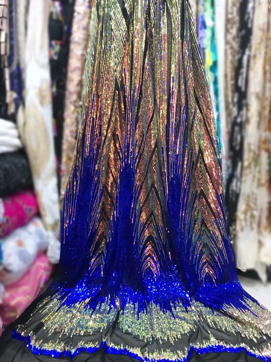 Blue Gold 3D French lace with sequins Applique 5 yards/lot 2019 latest design African Lace Fabric For Wedding Dress sequins
Blue Gold 3D French lace with sequins Applique 5 yards/lot 2019 latest design African Lace Fabric For Wedding Dress sequins