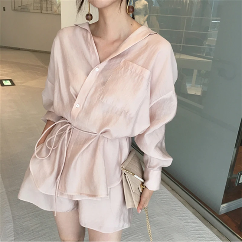 Summer Women pant suits set Lace up two piece set outfits Ice Silk Smooth Casual Solid Color Office lady set
Summer Women pant suits set Lace up two piece set outfits Ice Silk Smooth Casual Solid Color Office lady set