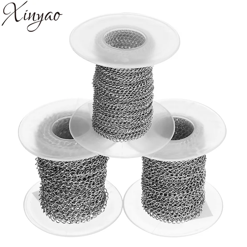 XINYAO 10yards/lot 2/2.5/3mm Width Metal Stainless Steel Necklace Chains Link Tail Chains Fit Necklace Bracelets Makings F5971
XINYAO 10yards/lot 2/2.5/3mm Width Metal Stainless Steel Necklace Chains Link Tail Chains Fit Necklace Bracelets Makings F5971