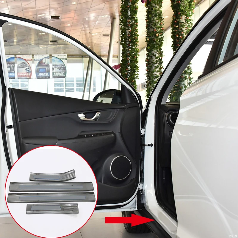 Car Styling Accessories 4PCS Stainless Steel Outer Door Sill Scuff Threshold Plate Cover Trim For Hyundai Kona 2017 2018
Car Styling Accessories 4PCS Stainless Steel Outer Door Sill Scuff Threshold Plate Cover Trim For Hyundai Kona 2017 2018
