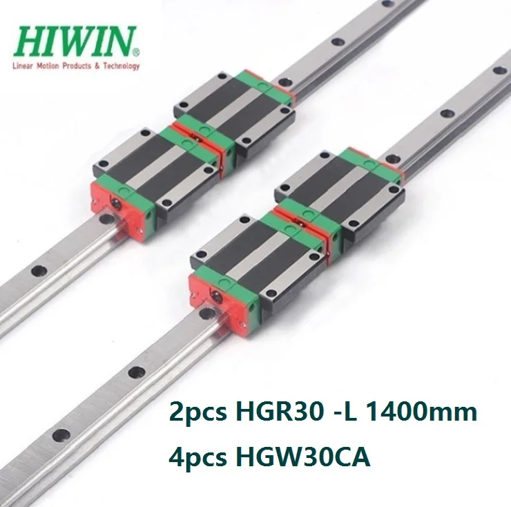 

2pcs origial Hiwin rail HGR30 -L 1400mm linear guide + 4pcs HGW30CA HGW30CC flange carriage blocks for cnc router