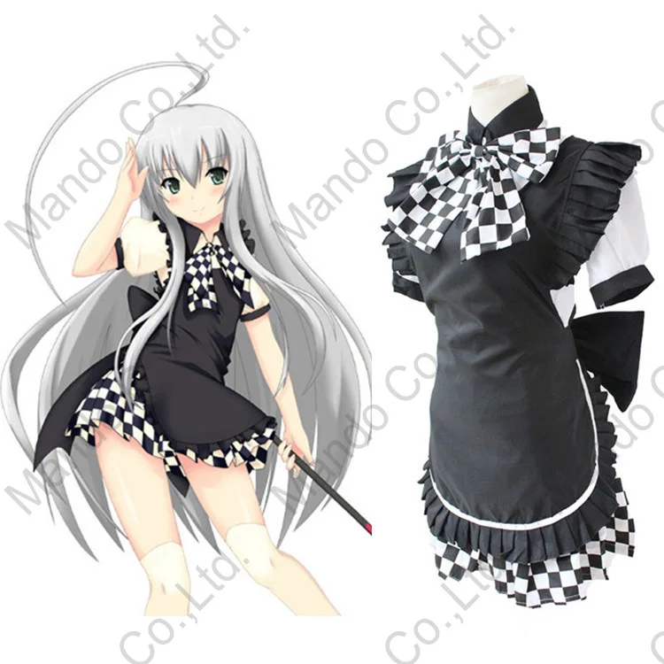 

Anime Nyaruratohotepu Yasaka Nyaruko Cosplay Costumes Women Girls Lolita Apron Maid Dress Meidofuku Uniform halloween Outfit