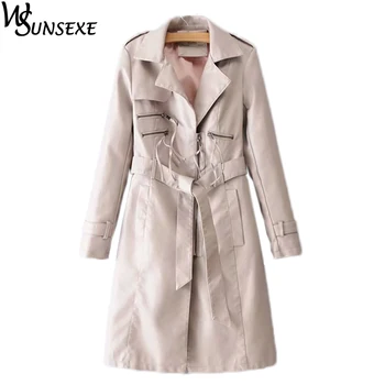 Zipper Turn-collar Pu Leather Jackets Coat Women Autumn Long Sleeve Mid-length Motorcycle Parkas with Sash Casual Jacket Outwear
Zipper Turn-collar Pu Leather Jackets Coat Women Autumn Long Sleeve Mid-length Motorcycle Parkas with Sash Casual Jacket Outwear