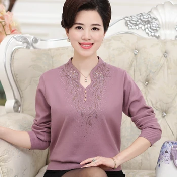 Women 's Spring wool sweater middle - aged women' s mother loaded sweater mother - in - law installed 
Women 's Spring wool sweater middle - aged women' s mother loaded sweater mother - in - law installed