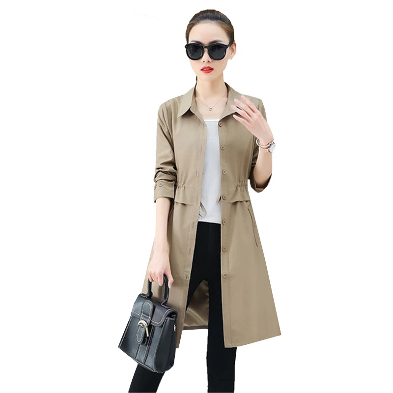 2019 Spring Autumn Thin Trench Coat Women Overcoat Fashion New Womens long windbreaker Long-sleeve Casual Slim Ladies Outerwear
2019 Spring Autumn Thin Trench Coat Women Overcoat Fashion New Womens long windbreaker Long-sleeve Casual Slim Ladies Outerwear