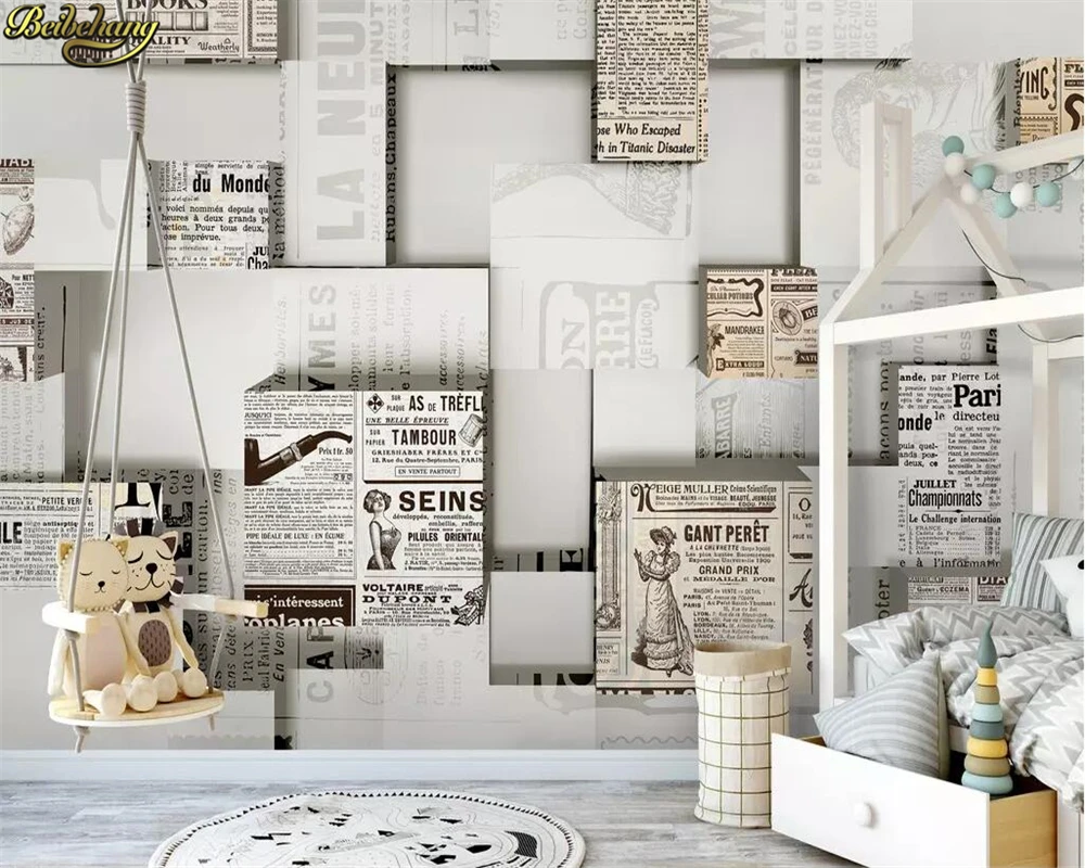 beibehang Custom photo wallpaper mural Nordic minimalist personality abstract geometric retro newspaper TV background wall
beibehang Custom photo wallpaper mural Nordic minimalist personality abstract geometric retro newspaper TV background wall