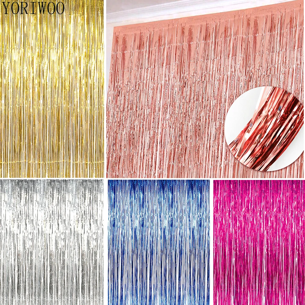 YORIWOO 1x2M Metallic Foil Curtain Tinsel Garland Wedding Backdrop Curtain Happy Birthday Party Decorations Wall Hanging Decor
YORIWOO 1x2M Metallic Foil Curtain Tinsel Garland Wedding Backdrop Curtain Happy Birthday Party Decorations Wall Hanging Decor