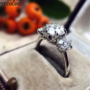 Vecalon Fashion Three stone ring 925 Sterling silver AAAAA Cz Engagement wedding band rings For women Bridal finger Jewelry Gift
Vecalon Fashion Three stone ring 925 Sterling silver AAAAA Cz Engagement wedding band rings For women Bridal finger Jewelry Gift
