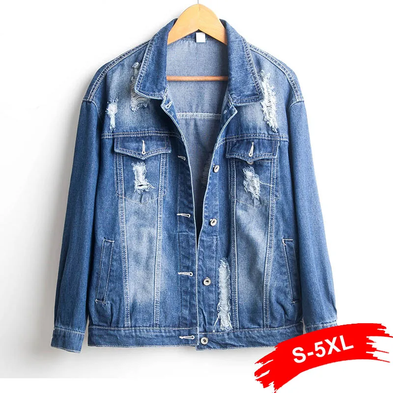 Plus Size Spring Oversized Ripped Hole Denim Jacket 4Xl 5Xl Long Sleeve Casual Loose Basic Jeans Coat Women Large SizeTops Coats
Plus Size Spring Oversized Ripped Hole Denim Jacket 4Xl 5Xl Long Sleeve Casual Loose Basic Jeans Coat Women Large SizeTops Coats
