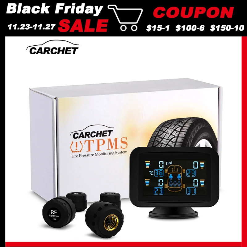 CARCHET Tyre Pressure Monitoring Intelligent System TPMS Set External Sensors LCD Sucker Display Car Detector FREE SHIPPING
CARCHET Tyre Pressure Monitoring Intelligent System TPMS Set External Sensors LCD Sucker Display Car Detector FREE SHIPPING