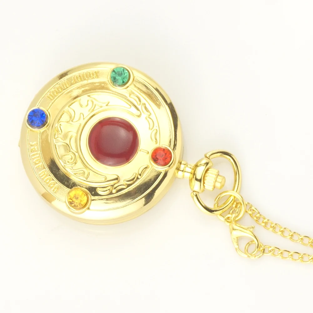 Golden Crystal Pocket FOB Watches with Chain Fashion Women Girl Gift Necklace Pendant Fashion Accessories Sailor Moon Anime
Golden Crystal Pocket FOB Watches with Chain Fashion Women Girl Gift Necklace Pendant Fashion Accessories Sailor Moon Anime