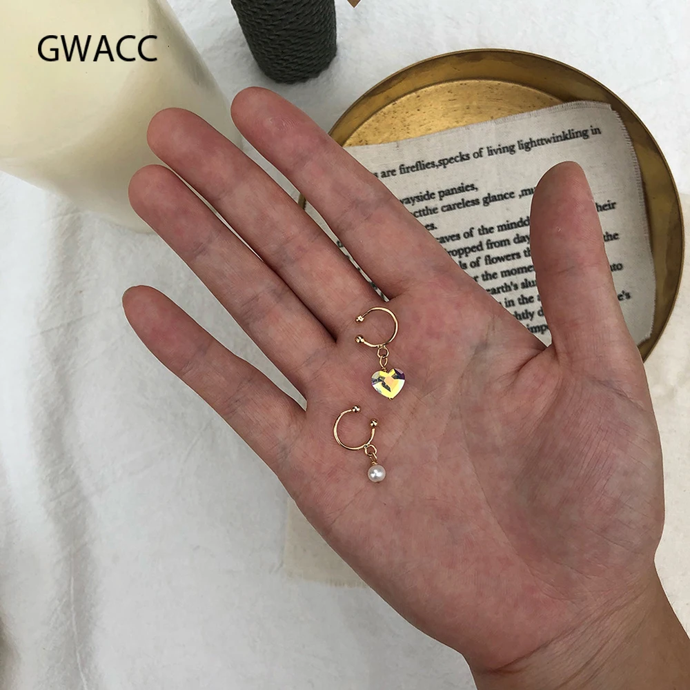 GWACC Korea Cute Heart Crystal Drop Earrings For Women Vintage C Shape Natural Freshwater Pearl Drop Earrings Fashion Jewelry 
GWACC Korea Cute Heart Crystal Drop Earrings For Women Vintage C Shape Natural Freshwater Pearl Drop Earrings Fashion Jewelry