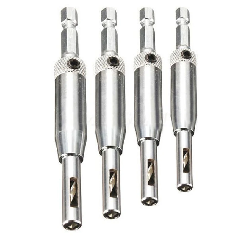 Silver 4pcs HSS Self Centering Door Cabinet Hinge Drill Bits Set 5/64 7/64 9/64 11/64
Silver 4pcs HSS Self Centering Door Cabinet Hinge Drill Bits Set 5/64 7/64 9/64 11/64