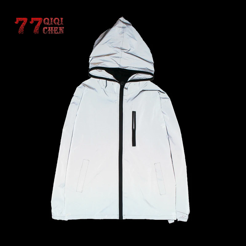 Flash Reflective Jackets 2019 Lovers Jacket Night Glowing Men and Women Windbreaker with Hooded Jacket 5XL Casaco Corta Vento
Flash Reflective Jackets 2019 Lovers Jacket Night Glowing Men and Women Windbreaker with Hooded Jacket 5XL Casaco Corta Vento